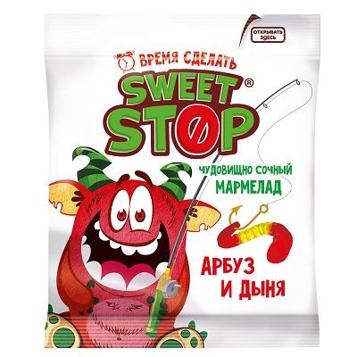 Мармелад Sweet Stop червяки арбуз-дыня 70г