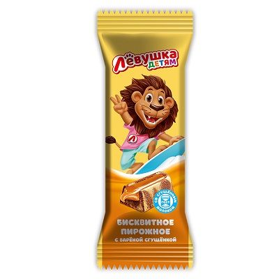 Левушка детям с вареной сгущенкой пирожное