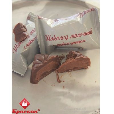 Шоколад молочный с мягким центром