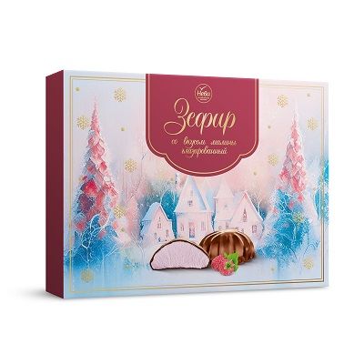 Зефир со вкусом малины глазированный 185г