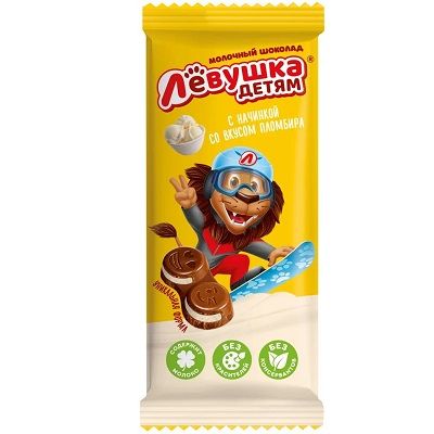 Левушка детям молочный с начинкой пломбир 85г
